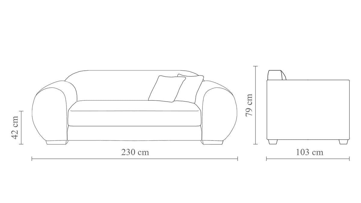 Chaillot Canapé 3 places dimensions