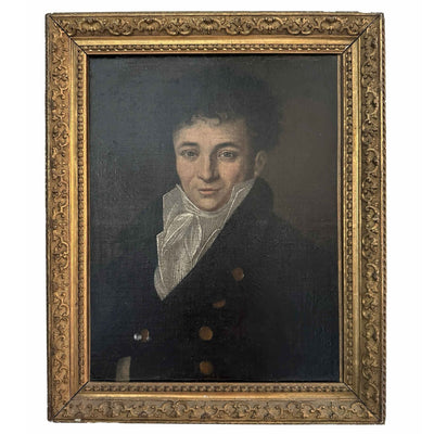 Huile sur toile Jeune homme au regard romantique  Girodet de Roucy-Trioson 1835