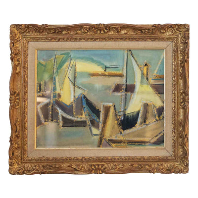 Lithographie - Les voiles jaunes - XXe siècle