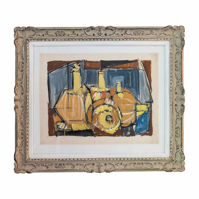 Tableau Vases et lumière - Aquarelle originale - Sacchi - 1959