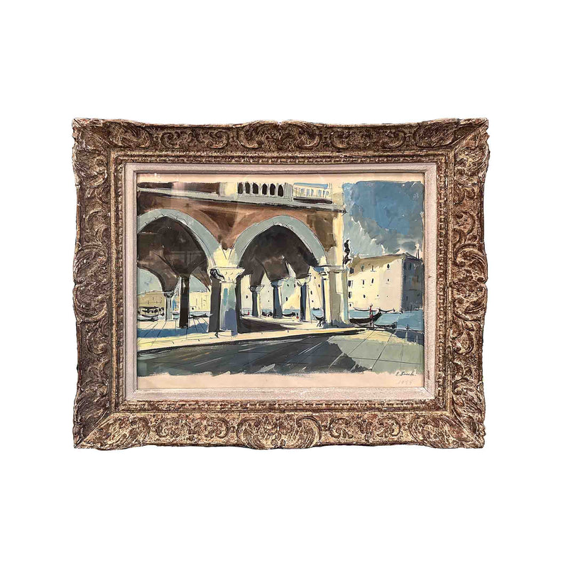 Sous les arcades de Venise - Aquarelle