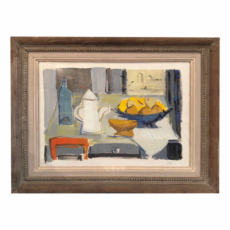 Nature morte aux agrumes et à la théière - Huile sur toile