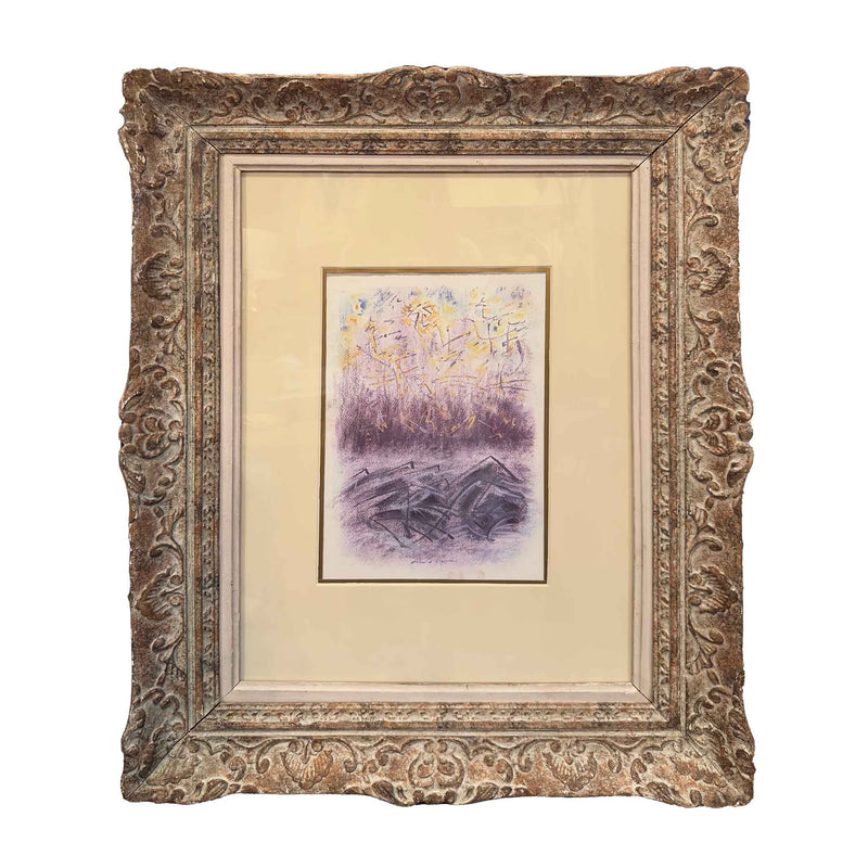 Tableau Résonances violettes - Technique mixte - XXe siècle