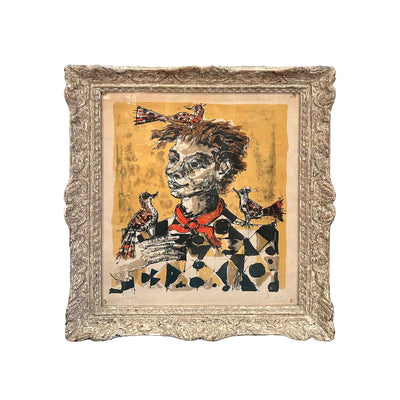 Lithographie - L’homme aux oiseaux - P.Aizpiri