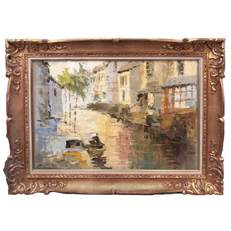 Reflets sur le canal - Huile sur toile
