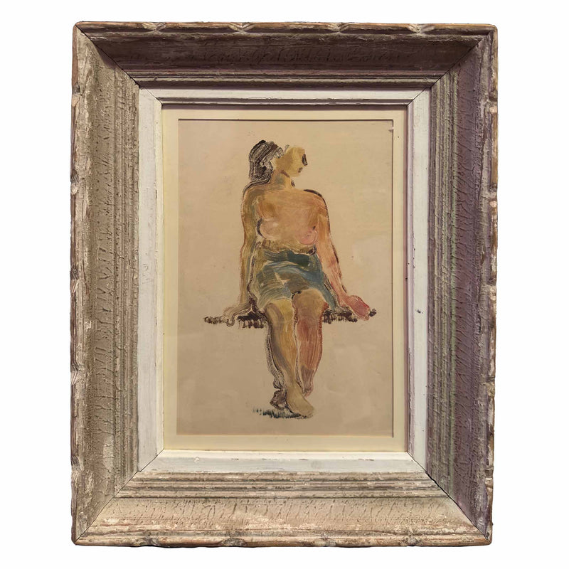 Esquisse au féminin - Technique mixte sur papier