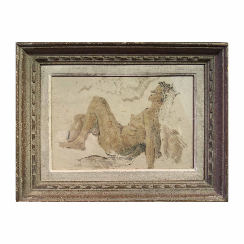 Repos au fusain - Technique mixte sur papier
