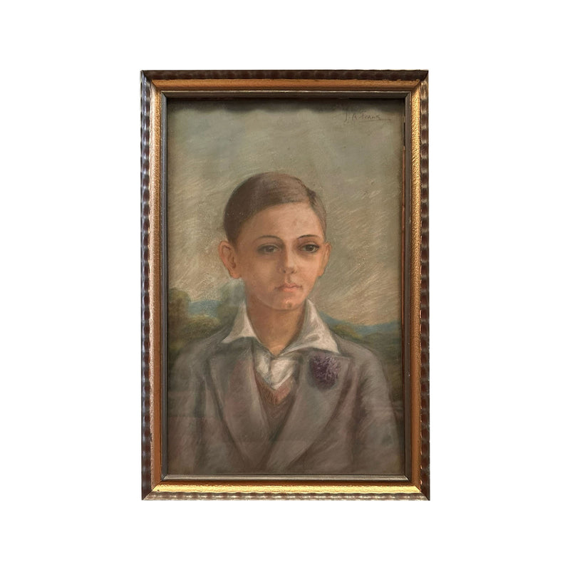 Le jeune homme à la pensée - Pastel sur papier