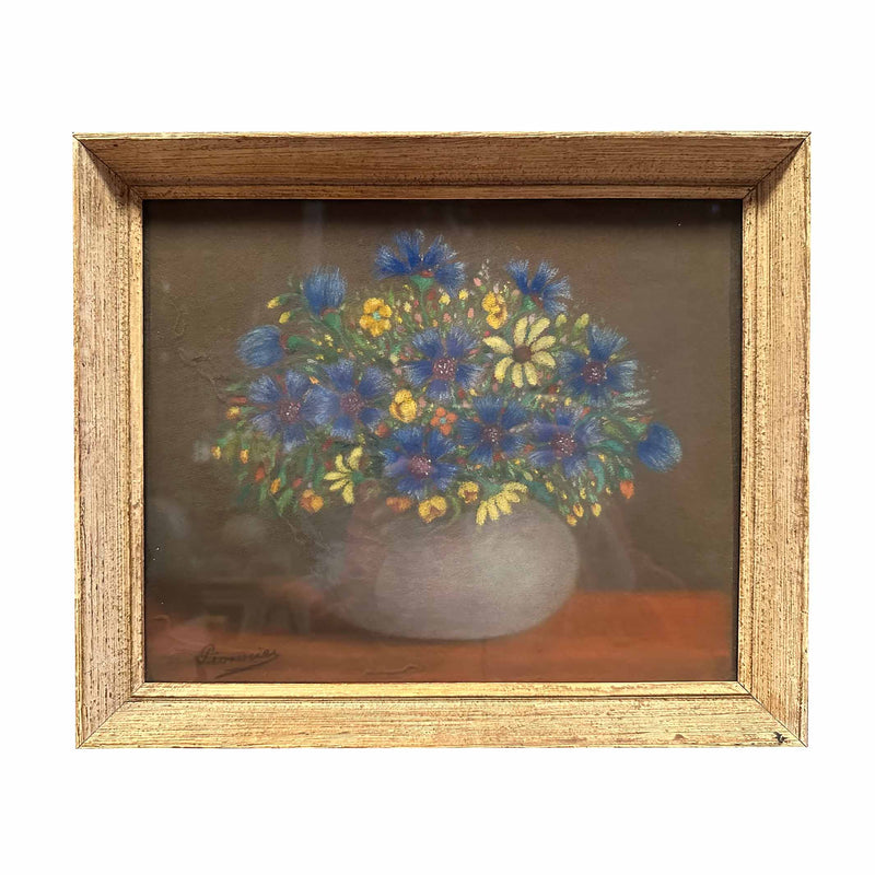 Bouquet de bleuets et marguerites - Pastel - A. Simonetti