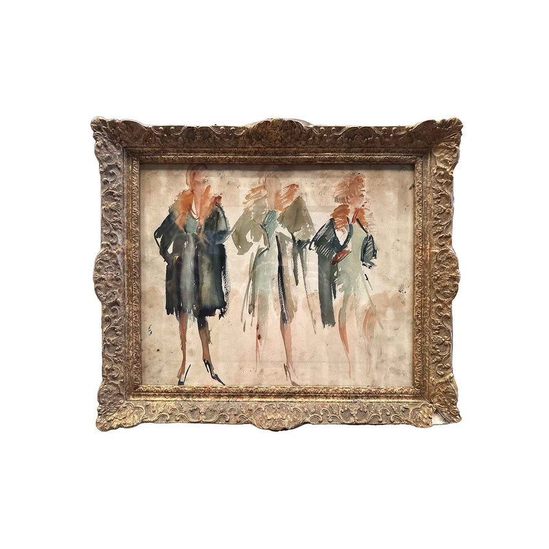 Élégantes en mouvement - Aquarelle