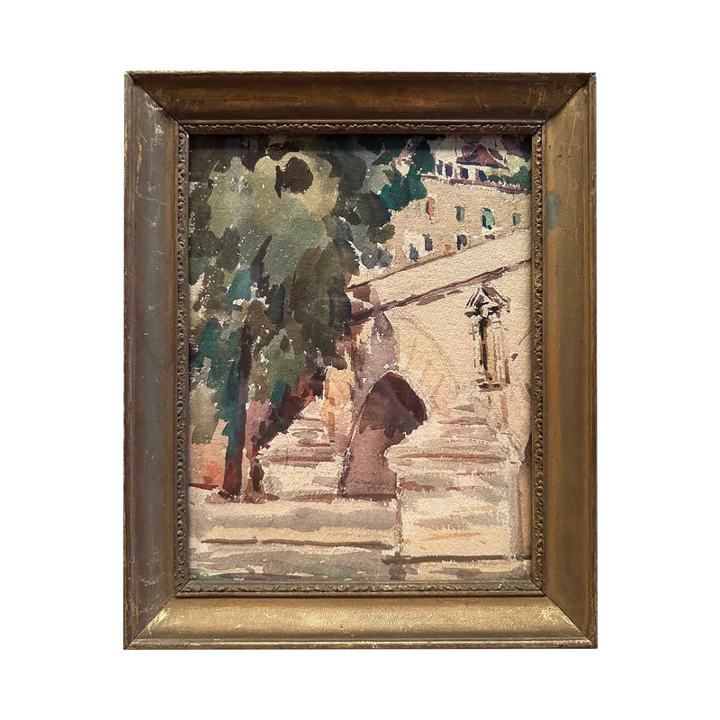 Pont et lumière du Sud - Aquarelle