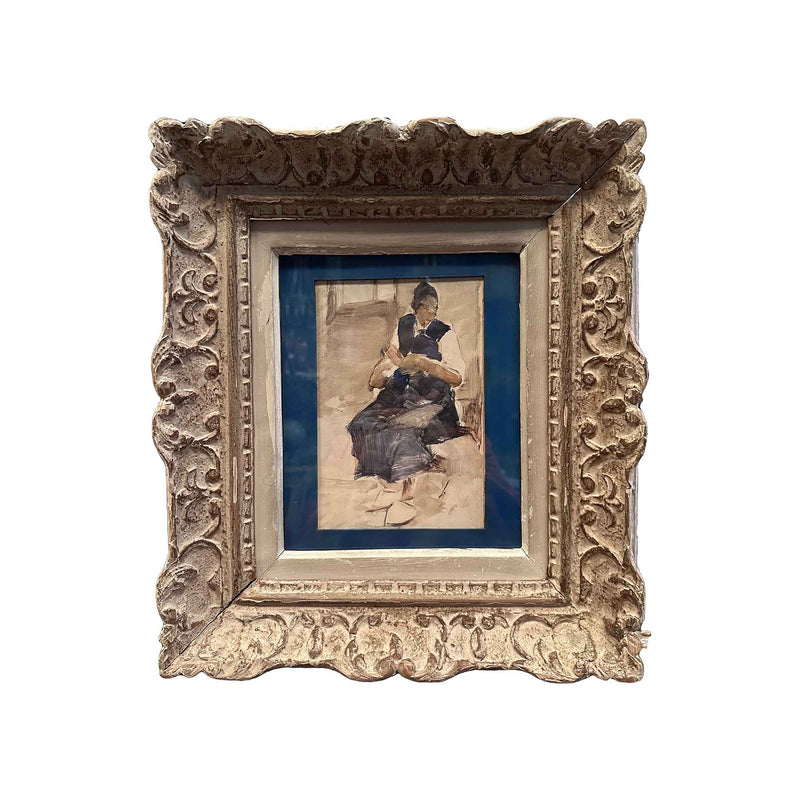 Tendresse silencieuse - Gouache sur papier