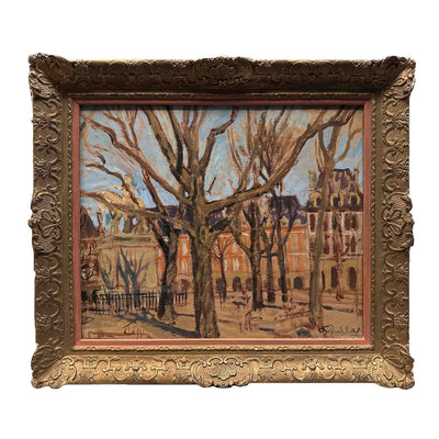 Tableau Place des Vosges - Gouache originale -M. Béhar (1898–1959)