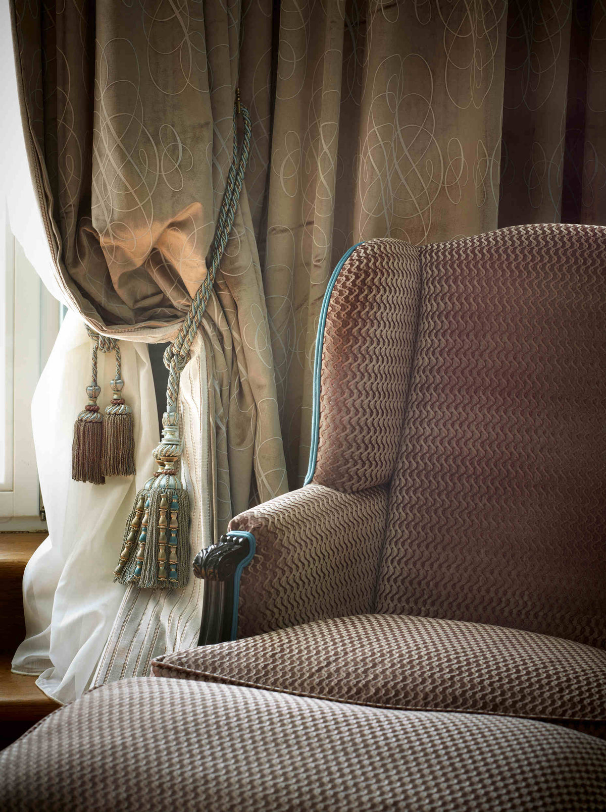 Textiles nobles pour intérieur de château