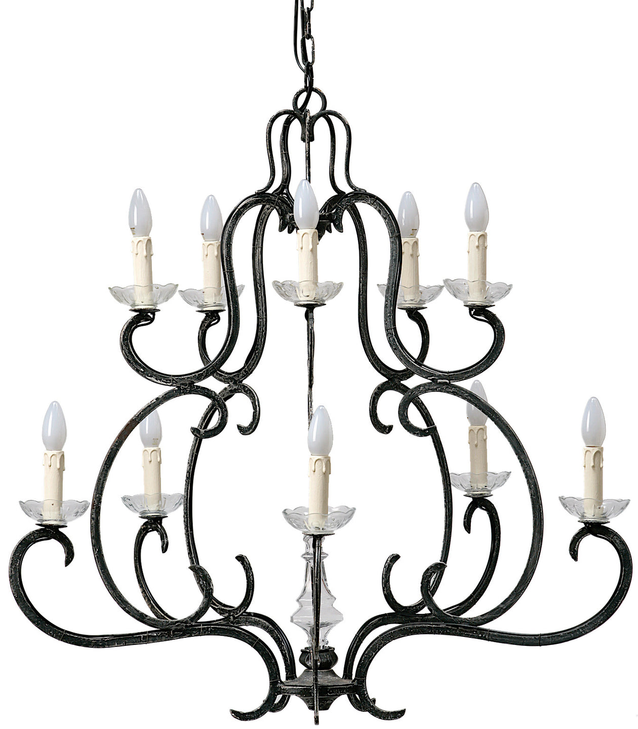 Lustre en fer Languedoc noir