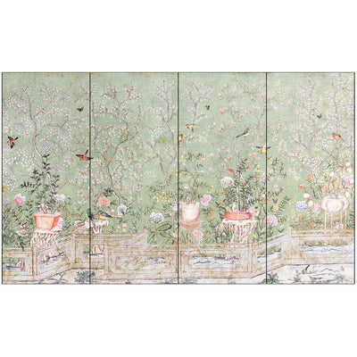 Papier peint panoramique Jardin japonais vue avec les lés