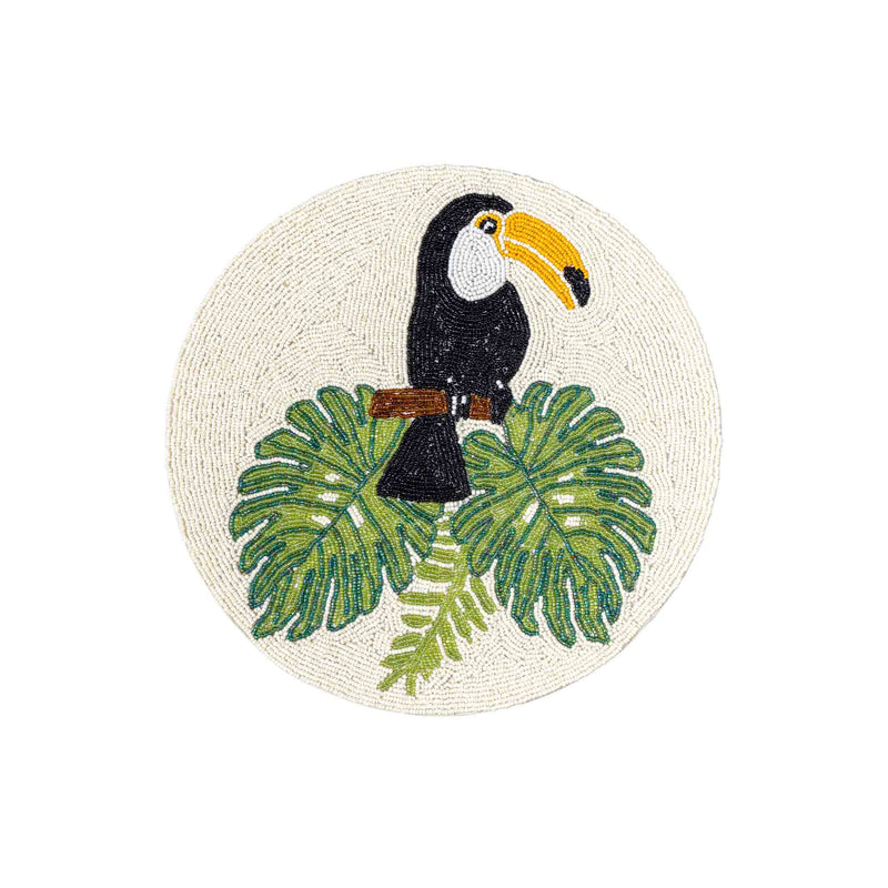 Set de table rond perlé Toucan 