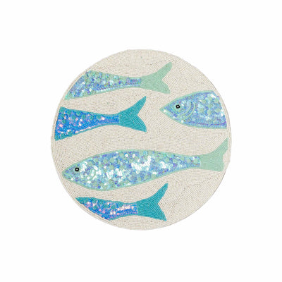 Set de table Poissons rond perlé Grand Modèle