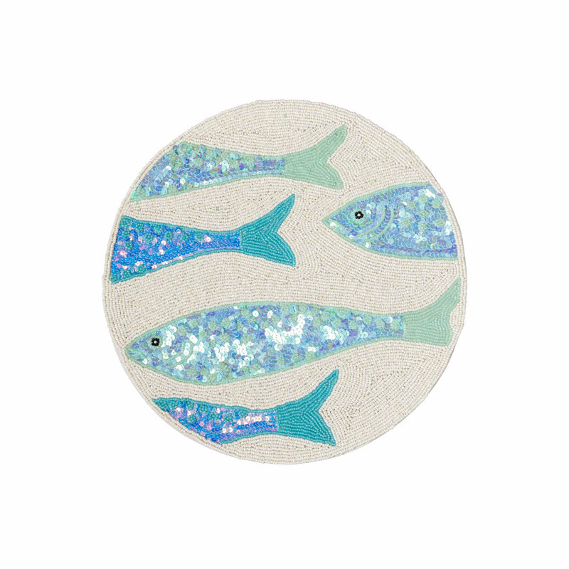 Set de table Poissons rond perlé Grand Modèle