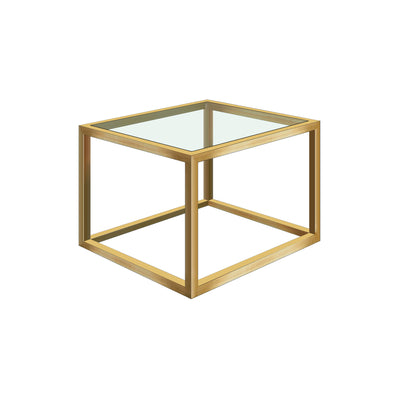 Table basse carrée Bourgogne 45x45cm patine dorée 
