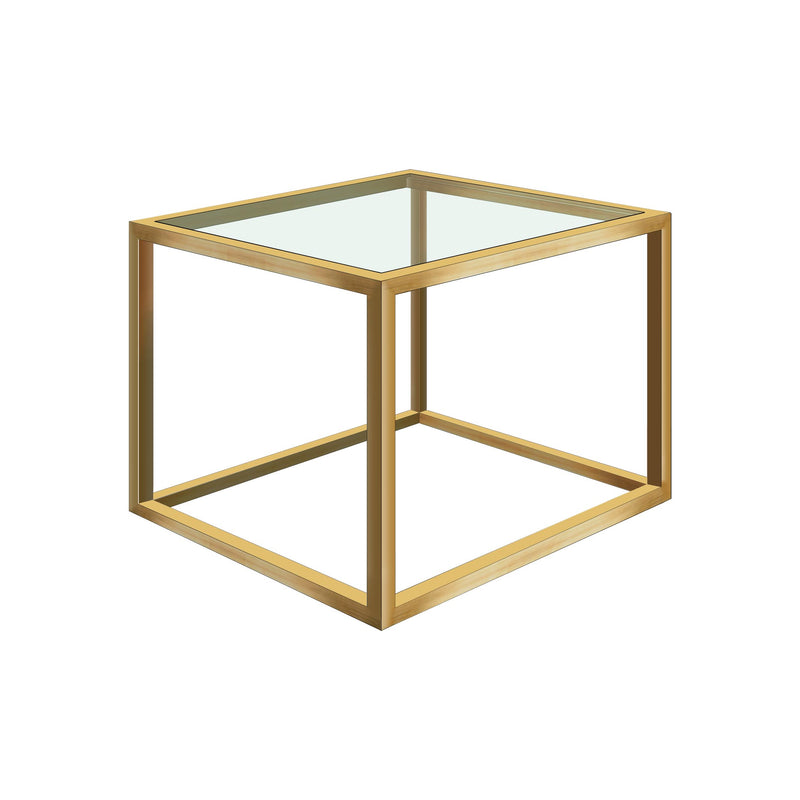 Bourgogne Table basse carrée dorée 50x50cm