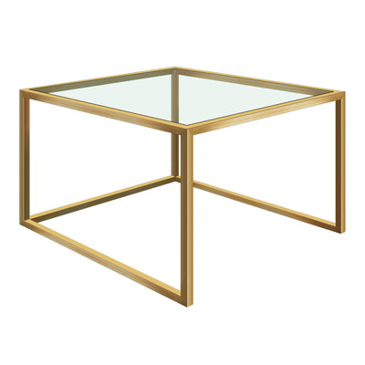 Bourgogne Table basse carrée dorée 65x75cm