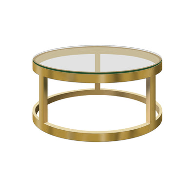Bourgogne Table basse ronde dorée D60cm