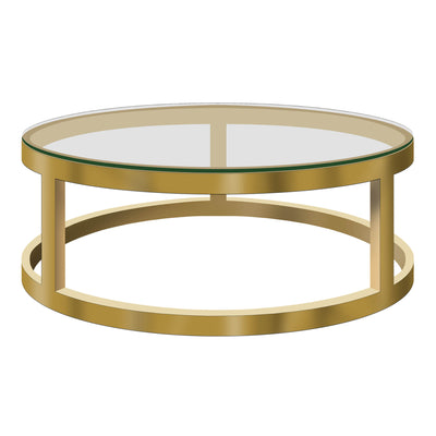 Bourgogne Table basse ronde dorée D80cm