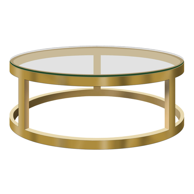 Bourgogne Table basse ronde dorée D80cm