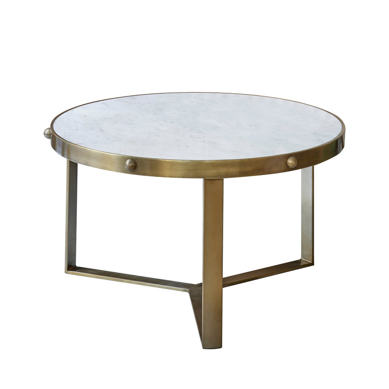 Palerme Table basse plateau marbre blanc