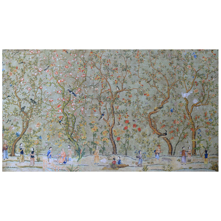 Jardin aux oiseaux Papier peint panoramique dessin en entier