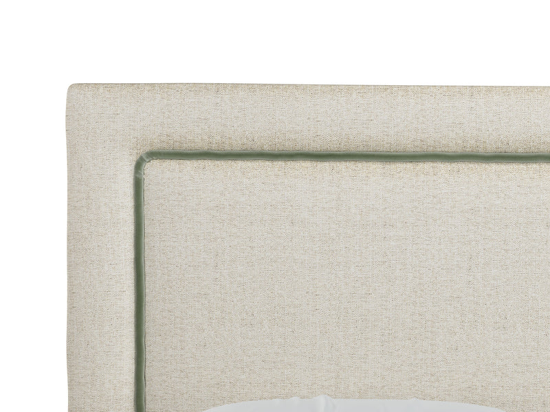 Victoria Tête de lit tapissée couleur chiné pierre sauge taille 160 cm vue zoomée