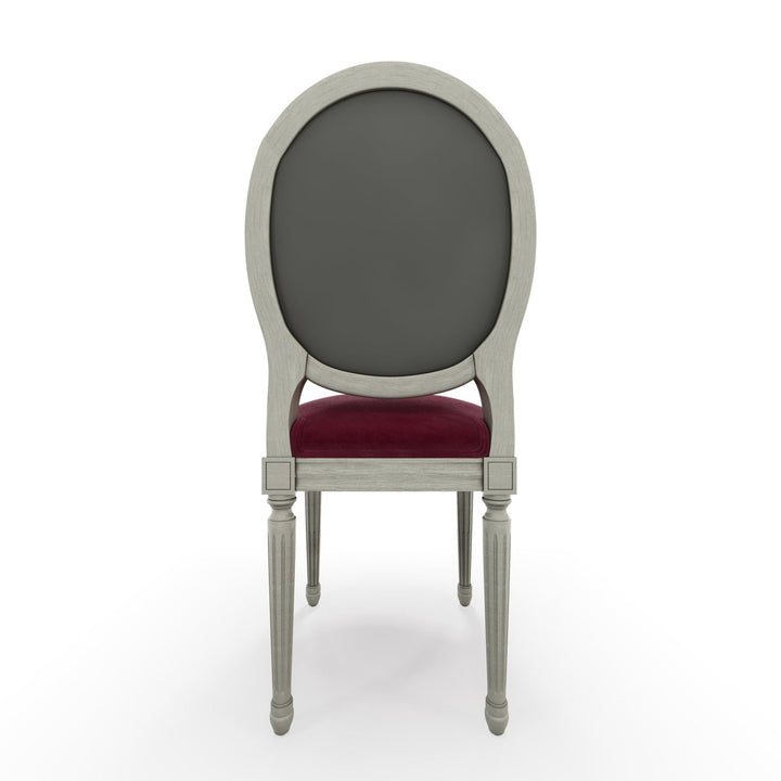 Médaillon Figeac Chaise patine Trianon couleur Velours Grenat vue de dos