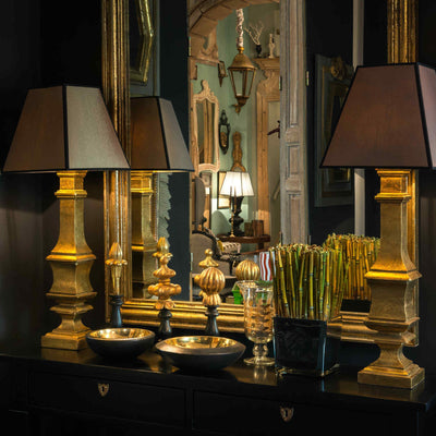 Albertas Lampe en bois doré Grand Modèle visuel d'ambiance
