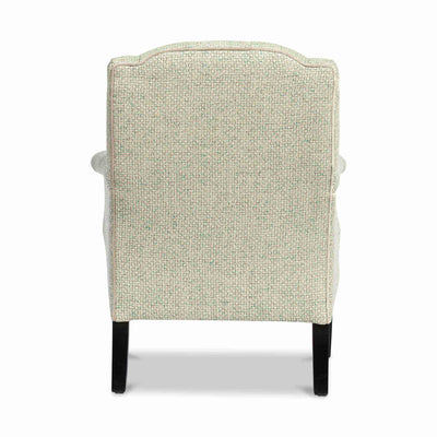 Rivoli capitonné fauteuil tapissée coloris beige vert vue de dos