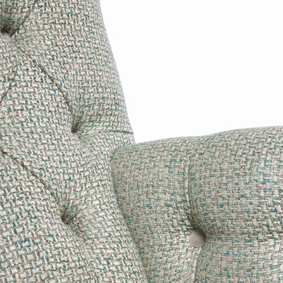Rivoli capitonné fauteuil tapissée coloris beige vert vue zoom tissu