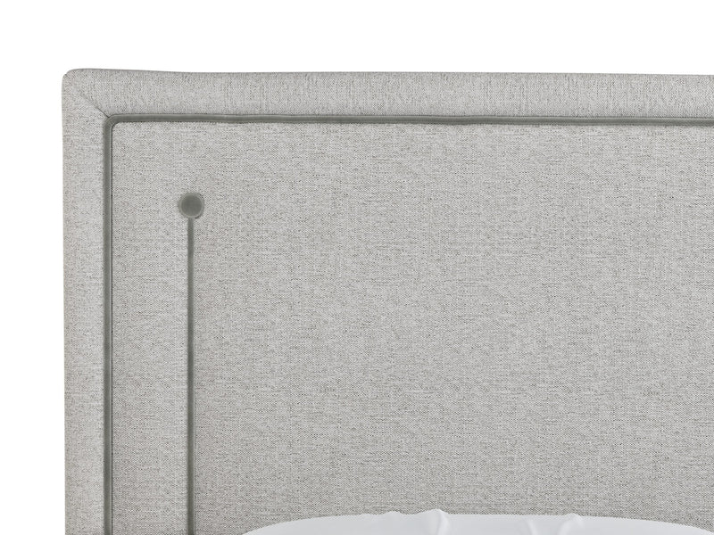 Igor Tête de lit tapissée couleur chiné gris perle taille 180 cm vue zoomée