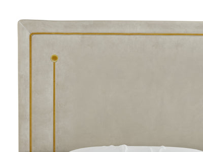 Tête de lit tapissée Igor 180cm velours pierre vue zoomée
