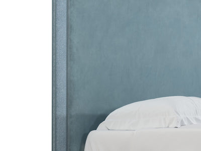 Revel Tête de lit tapissée couleur velours denim taille 160 cm vue agrandie