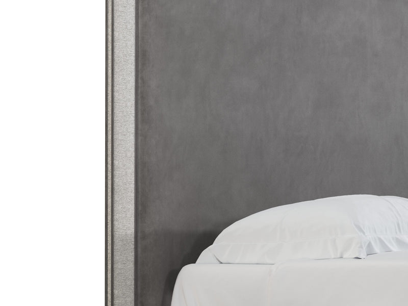 Revel Tête de lit tapissée couleur velours ardoise taille 160 cm vue agrandie