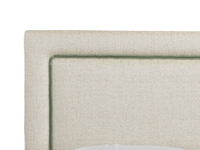 Victoria Tête de lit tapissée couleur chiné pierre sauge taille 180 cm vue agrandie