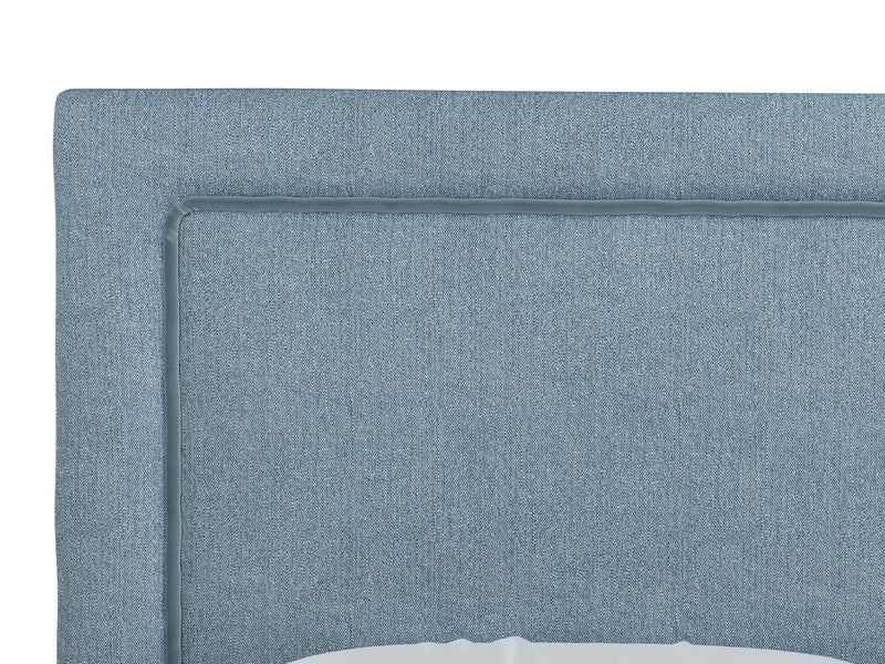 Victoria Tête de lit tapissée couleur Chiné Azur taille 180cm vue zoomée