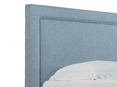 Victoria Tête de lit tapissée couleur Chiné Azur taille 160 cm vue 3/4