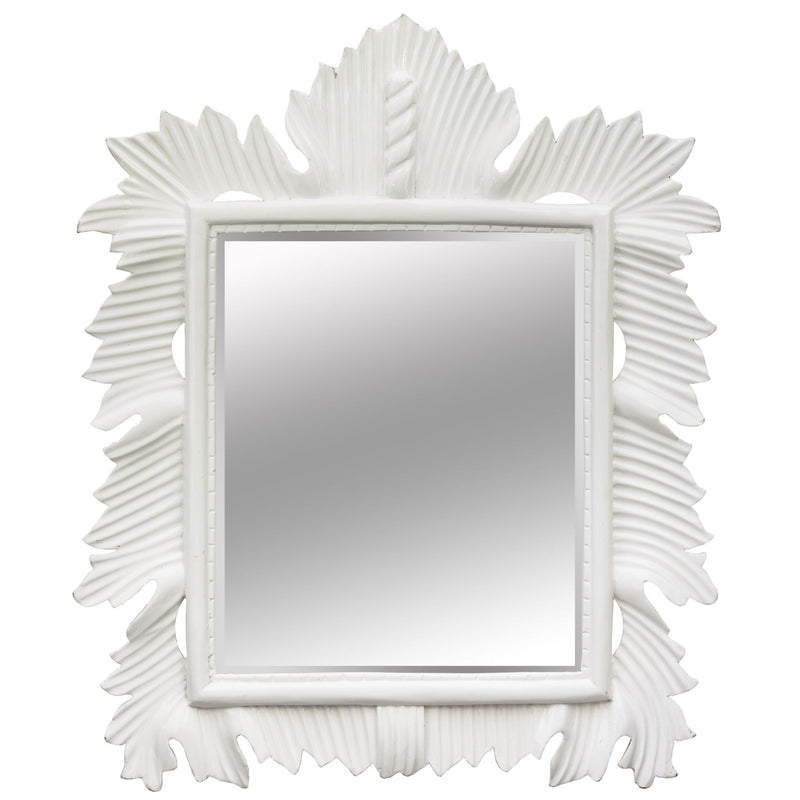 Salamanque rectangle Miroir en bois laqué blanc 