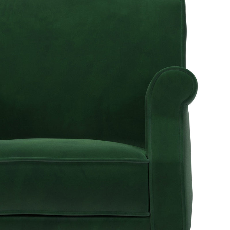 Charles Fauteuil club couleur Velours vert Sapin vue zoom