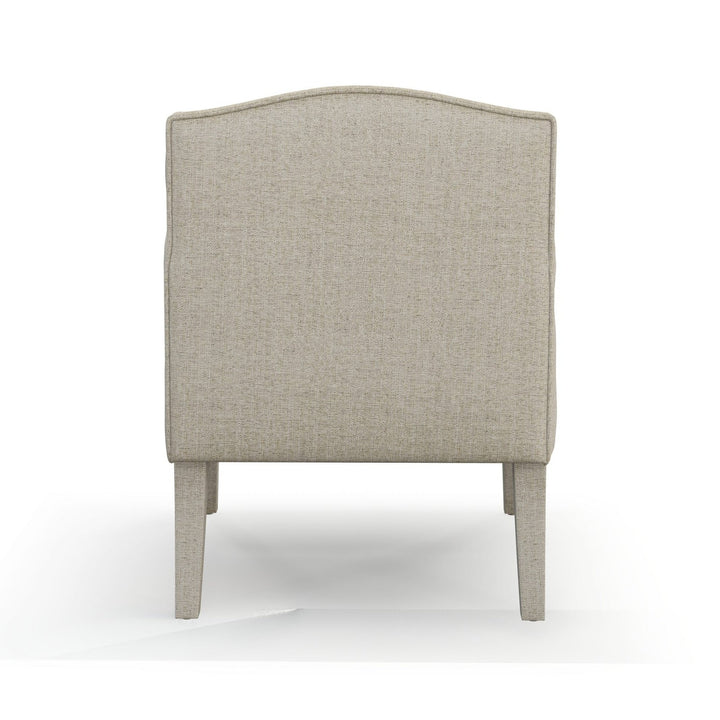 Charles Fauteuil club pieds en tissu Chiné beige Pierre vue de dos